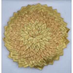 Vintage Handmade 14"Yellow Solid Satin Flower Petal Pillow Cover